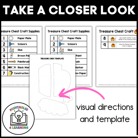 Treasure Chest Paper Plate Craft with Visual Instructions
