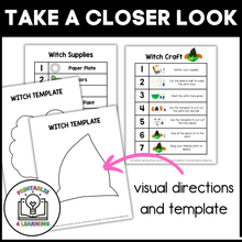 Load image into Gallery viewer, Witch Paper Plate Craft with Visual Instructions
