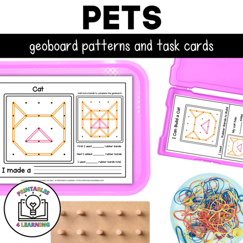 Pet Geoboards | Task Cards and Full Page Geoboard Activities