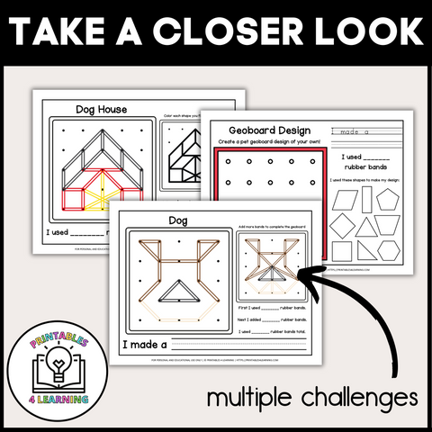Pet Geoboards | Task Cards and Full Page Geoboard Activities