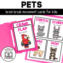 Load image into Gallery viewer, Pets Movement Cards for Brain Break Activities
