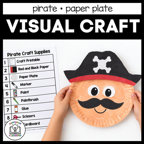 Pirate Paper Plate Craft with Visual Instructions