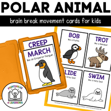 Load image into Gallery viewer, Polar Animal Movement Cards for Brain Break Activities
