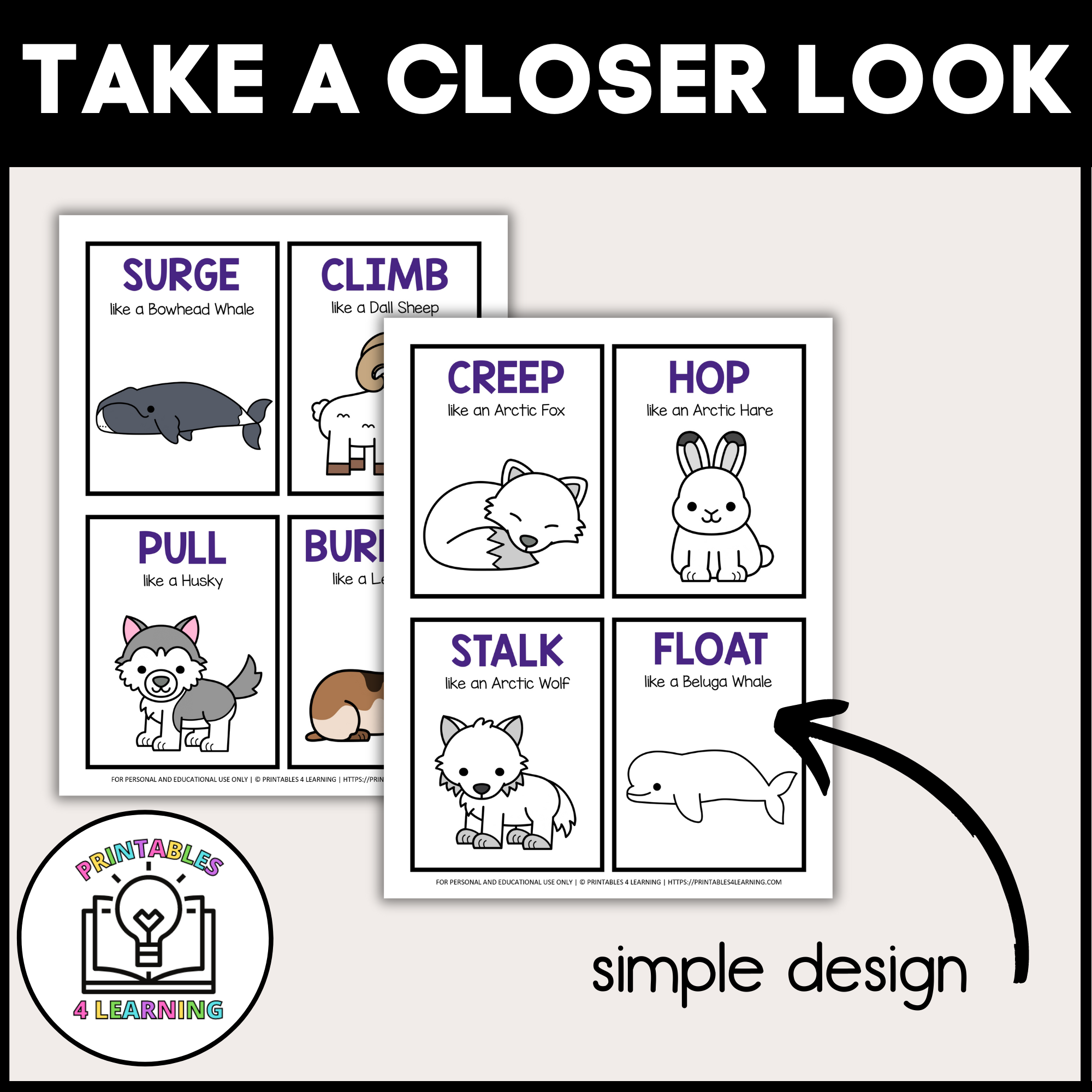 polar-animal-movement-cards-for-brain-break-activities for Animal Movement Cards Free Printable Polar Animal Movement Cards for Brain Break Activities for Animal Movement Cards Free Printable