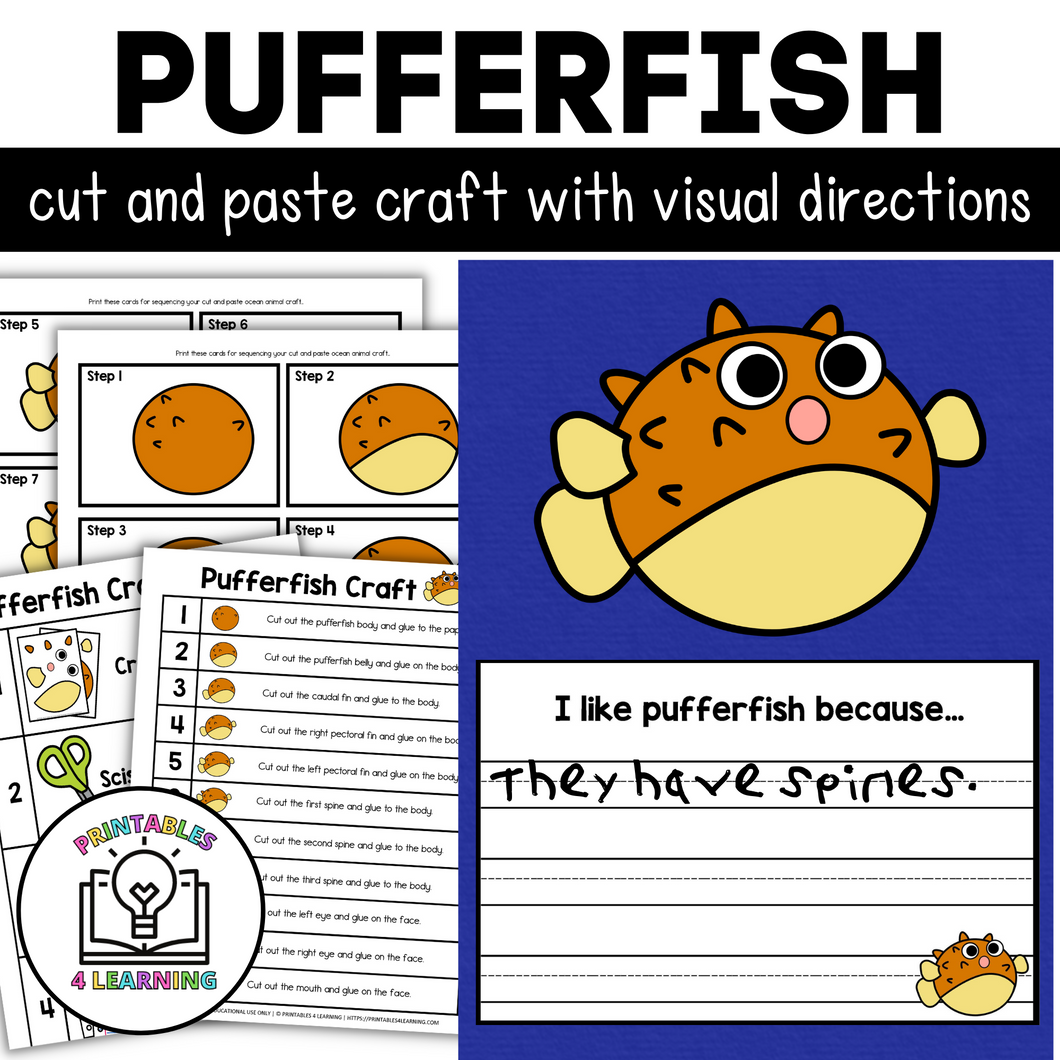 Pufferfish Cut and Paste Craft with Visual Directions