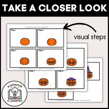 Load image into Gallery viewer, Halloween Pumpkin with Witch Hat Cut and Paste Craft with Visual Directions
