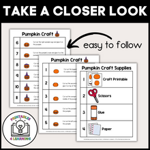 Load image into Gallery viewer, Halloween Pumpkin with Witch Hat Cut and Paste Craft with Visual Directions
