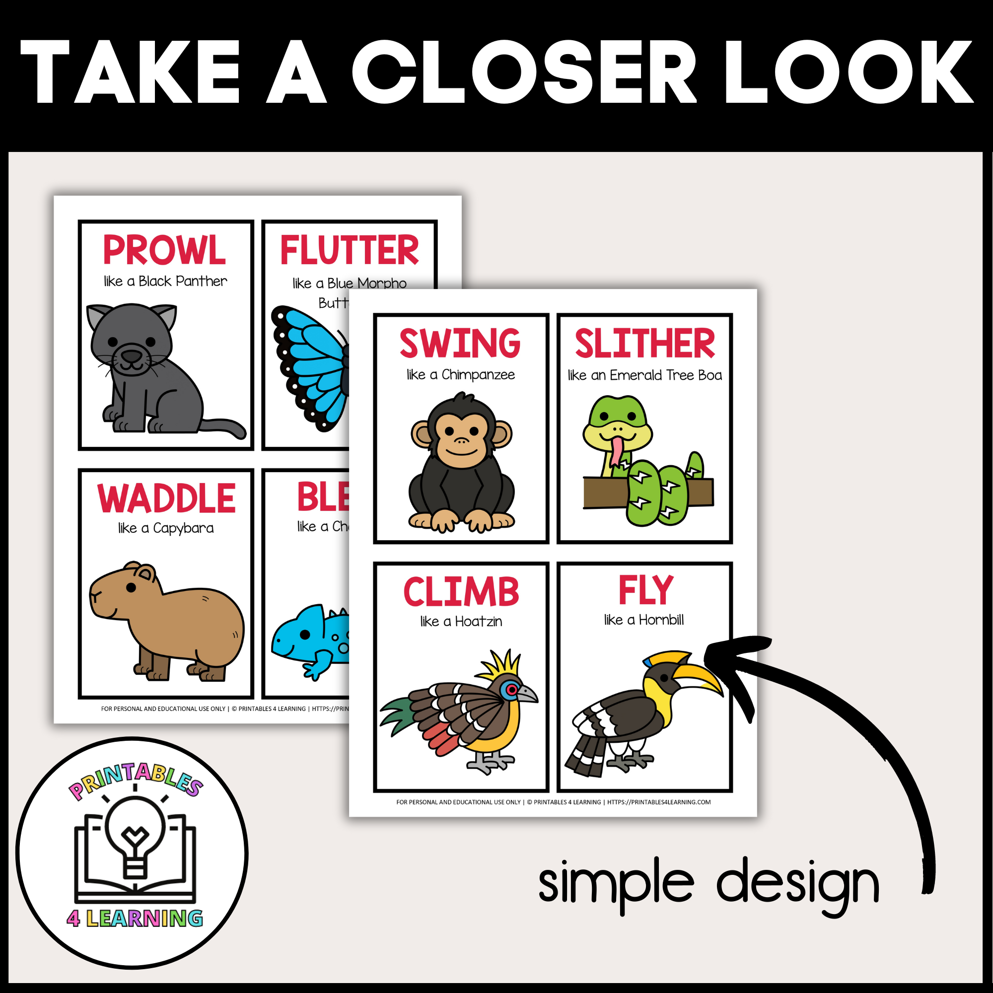 Rainforest Animal Movement Cards for Brain Break Activities rainforest-animal-movement-cards-for-brain-break-activities