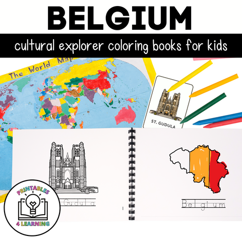 Belgium Color and Trace Book for Kids