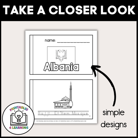 Albania Color and Trace Book for Kids