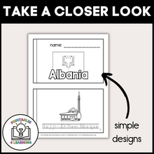 Load image into Gallery viewer, Albania Color and Trace Book for Kids
