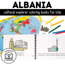 Load image into Gallery viewer, Albania Color and Trace Book for Kids
