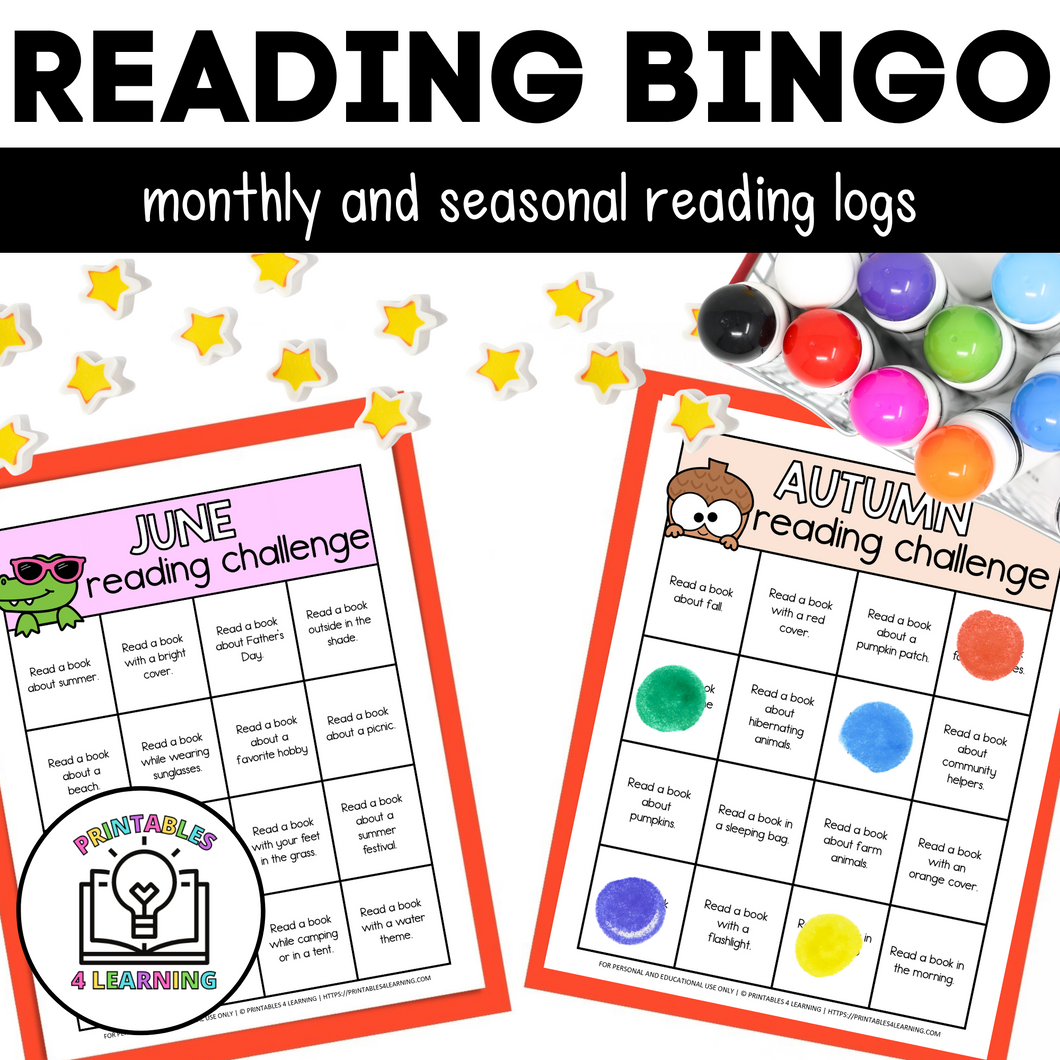 Reading BINGO - Monthly and Seasonal Reading Logs