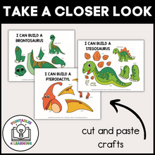 Load image into Gallery viewer, Roll and Build a Dinosaur - 9 Cut and Paste Crafts
