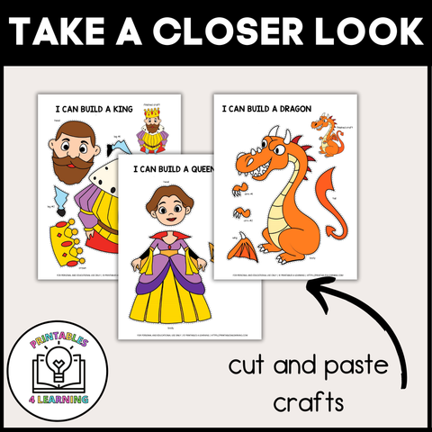 Roll and Build a Fairy Tale - 10 Cut and Paste Crafts
