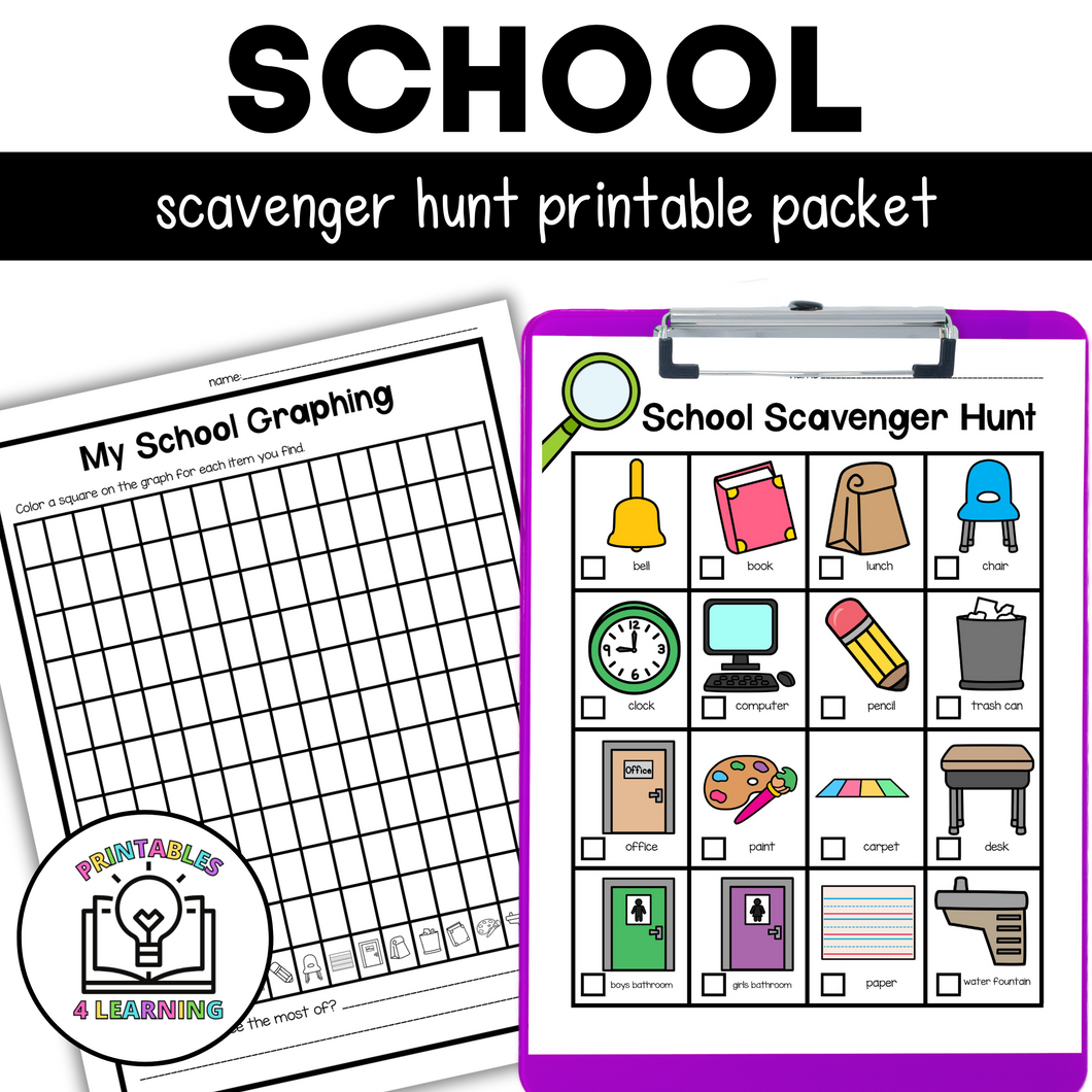 School Scavenger Hunt Packet