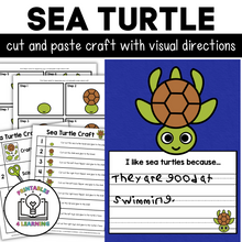 Load image into Gallery viewer, Sea Turtle Cut and Paste Craft with Visual Directions
