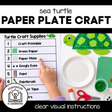 Load image into Gallery viewer, Sea Turtle Paper Plate Craft with Visual Instructions
