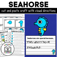 Load image into Gallery viewer, Seahorse Cut and Paste Craft with Visual Directions
