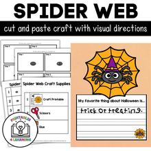 Load image into Gallery viewer, Halloween Spider Web Cut and Paste Craft with Visual Directions
