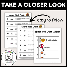 Load image into Gallery viewer, Halloween Spider Web Cut and Paste Craft with Visual Directions
