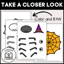 Load image into Gallery viewer, Halloween Spider Web Cut and Paste Craft with Visual Directions
