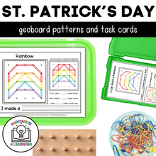 Load image into Gallery viewer, St. Patrick&#39;s Day Geoboards | Task Cards and Full Mat Geoboard Activities
