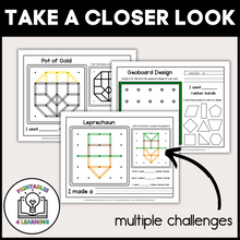 Load image into Gallery viewer, St. Patrick&#39;s Day Geoboards | Task Cards and Full Mat Geoboard Activities
