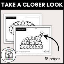 Load image into Gallery viewer, Thanksgiving Dot Marker Printables | Task Cards and Full-Page Activities
