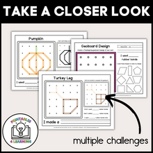 Load image into Gallery viewer, Thanksgiving Geoboards | Task Cards and Full Mat Geoboard Activities
