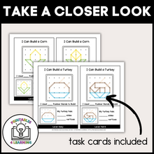 Load image into Gallery viewer, Thanksgiving Geoboards | Task Cards and Full Mat Geoboard Activities
