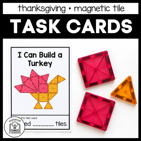 Thanksgiving Magnetic Tile Task Cards