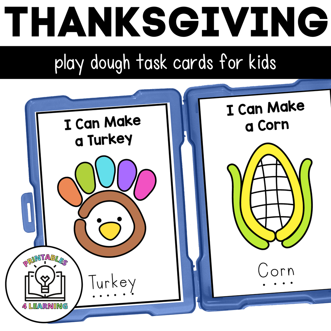 Thanksgiving Playdough Task Cards