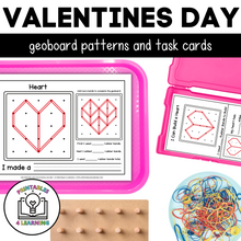 Load image into Gallery viewer, Valentine&#39;s Day Geoboards | Task Cards and Full Mat Geoboard Activities
