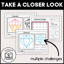 Load image into Gallery viewer, Valentine&#39;s Day Geoboards | Task Cards and Full Mat Geoboard Activities
