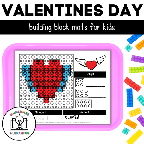 Valentines Day Building Brick Mats