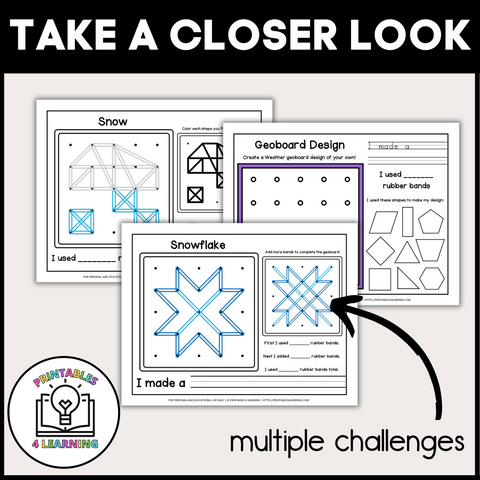Weather Geoboards | Task Cards and Full Mat Geoboard Activities