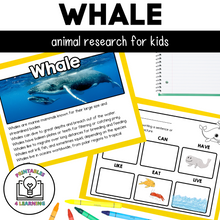 Load image into Gallery viewer, Whale Animal Study for Kids
