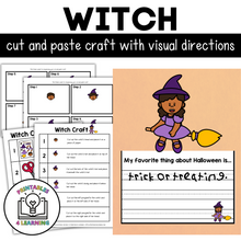 Load image into Gallery viewer, Halloween Witch Cut and Paste Craft with Visual Directions
