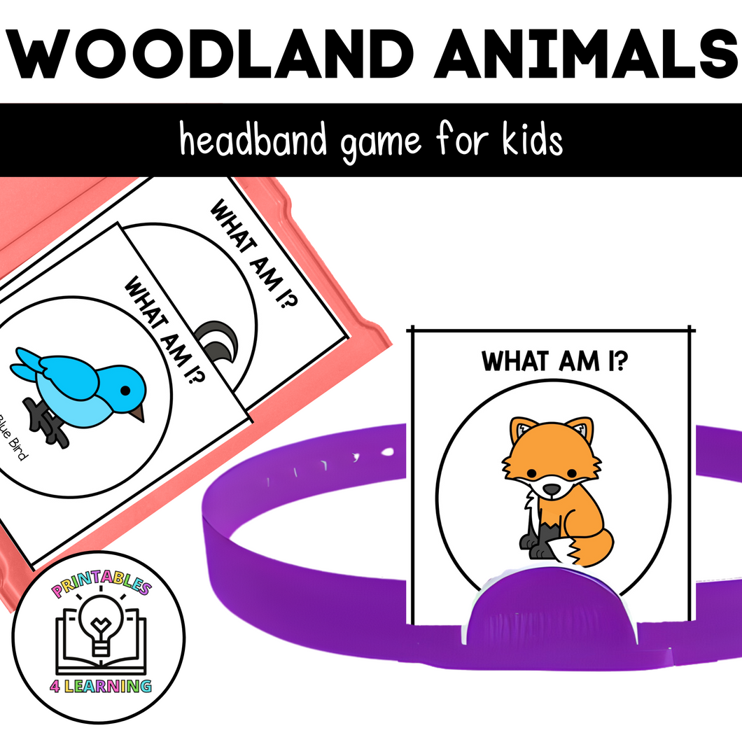 Who Am I? Headbands Game - Woodland Animals Edition