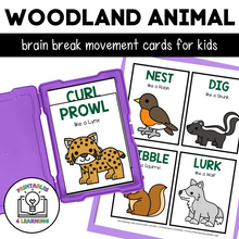 Load image into Gallery viewer, Woodland Animal Movement Cards for Brain Break Activities
