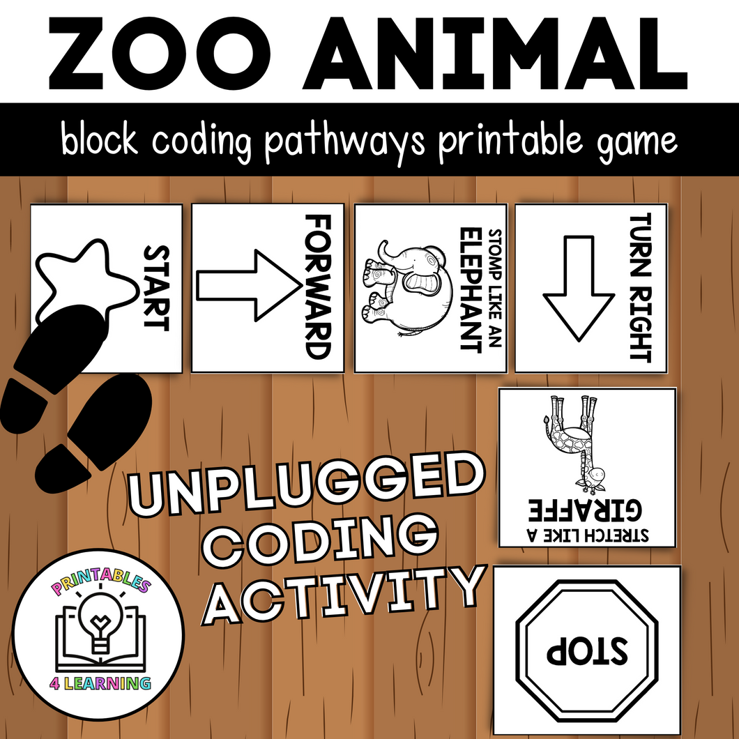 Unplugged Coding Animal Block Code Pathways