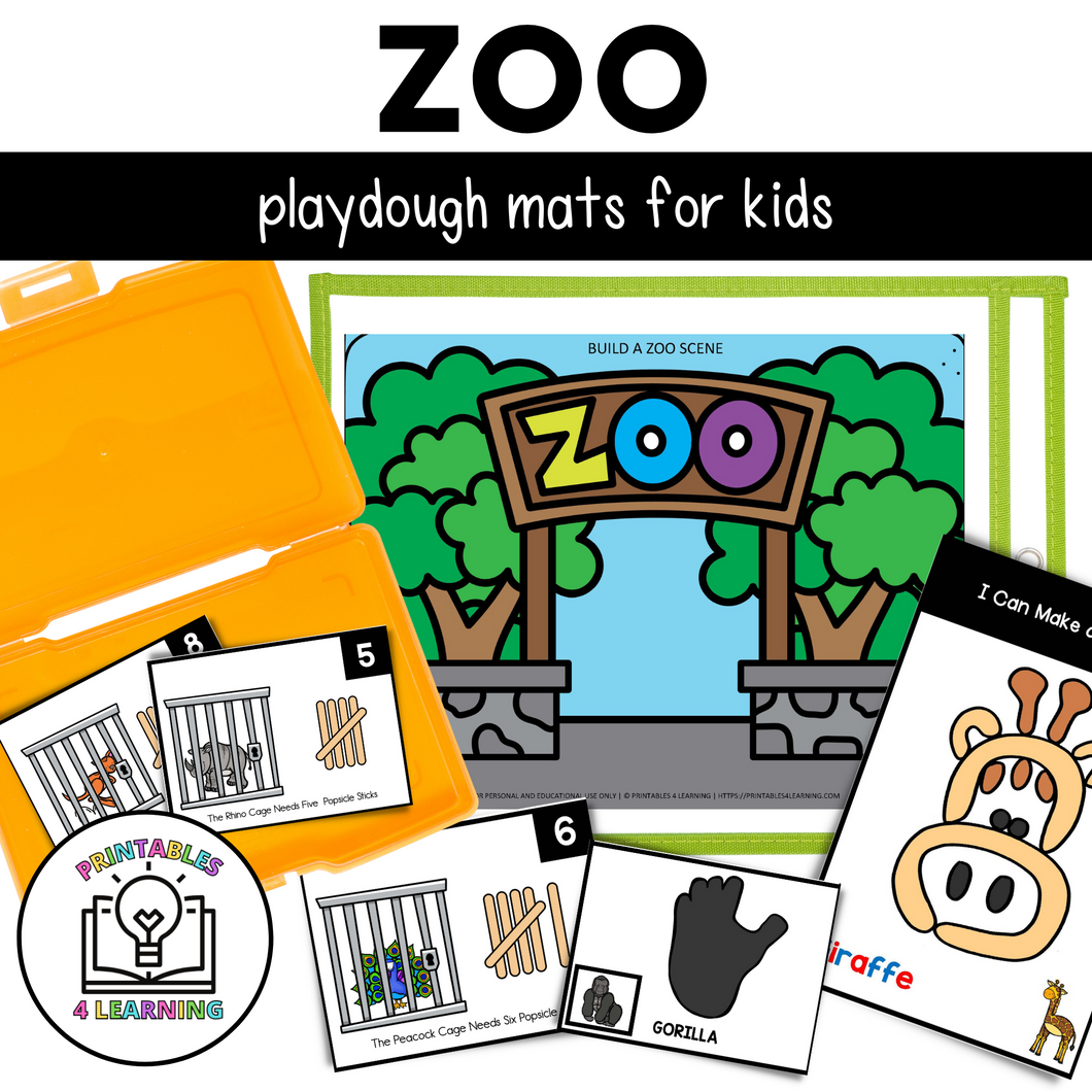 Zoo Animal Play Dough Packet