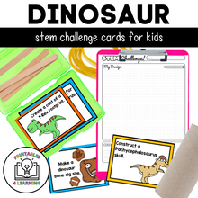 Load image into Gallery viewer, Dinosaur STEM Challenge Cards
