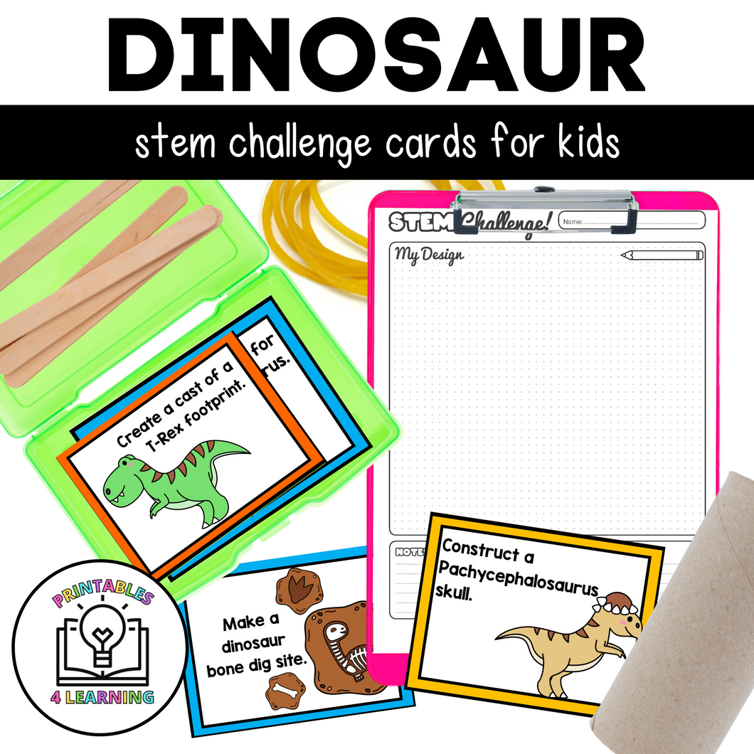 Dinosaur STEM Challenge Cards