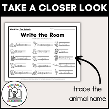 Load image into Gallery viewer, Zoo Animal Write the Room from A to Z
