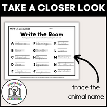 Load image into Gallery viewer, Zoo Animal Write the Room from A to Z
