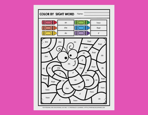 Editable Spring Color by Sight Words