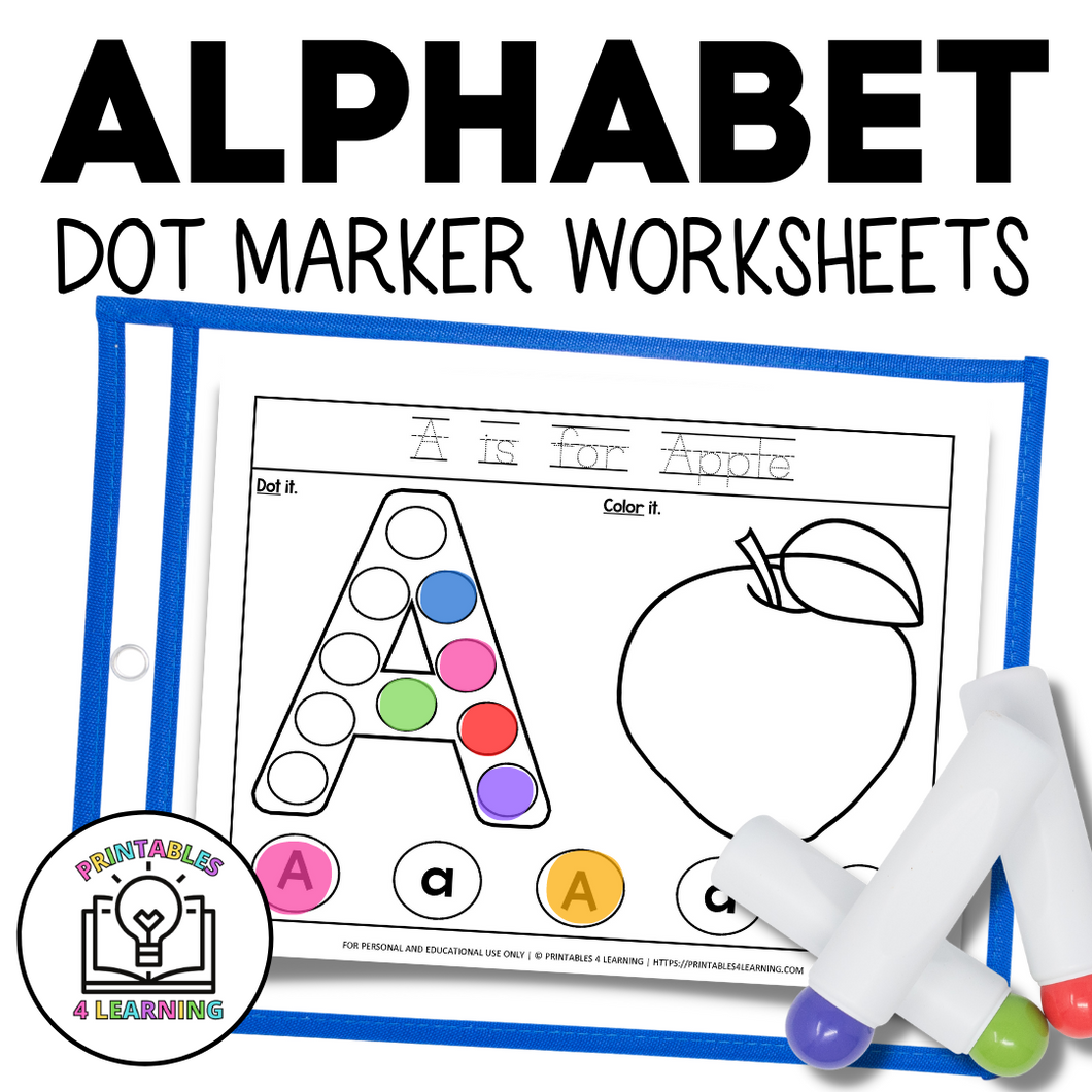 Alphabet Letters A to Z Dot Marker Worksheets