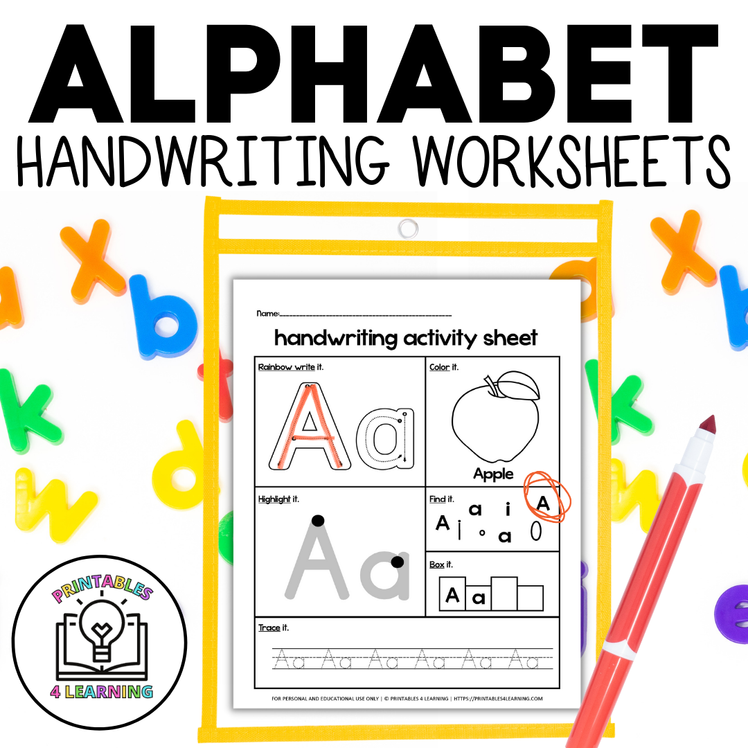 Alphabet Letters A to Z Worksheets – Printables 4 Learning